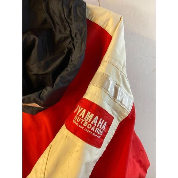 Vintage Yamaha Marine Outboards All Weather Rain Jacket Mens Medium ****Stain - Picture 5 of 9